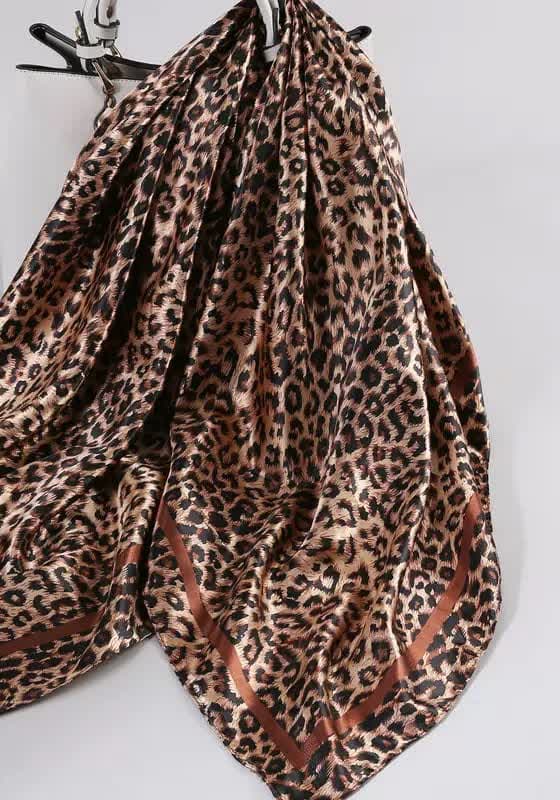 Leopard Print Silk Scarf