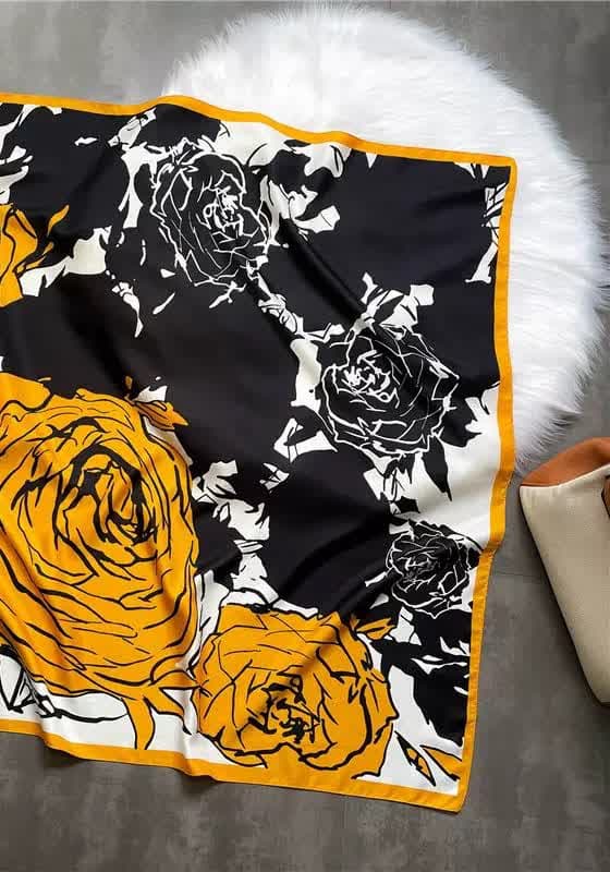 Marigold Rose Silk Scarf