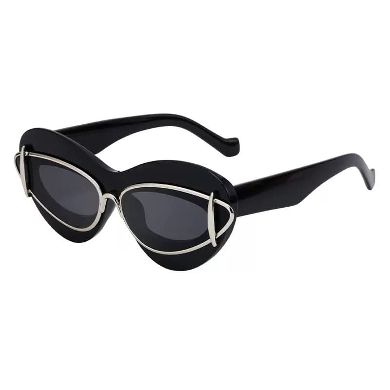 Wire Cage Cat-Eye Sunglasses