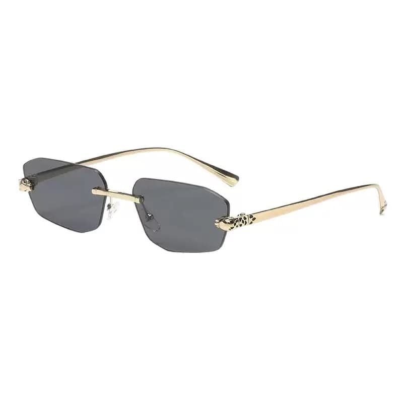 Leopard-Accent Rimless Sunglasses