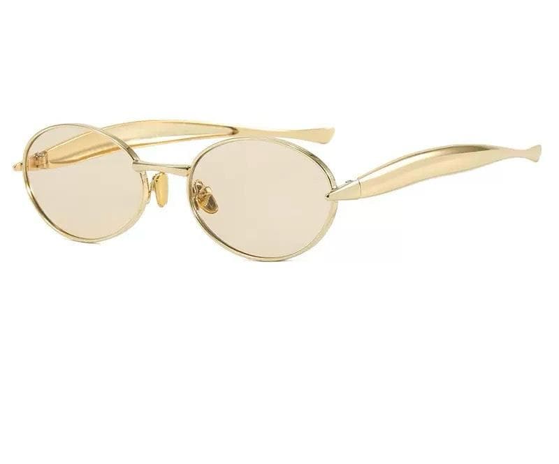 Gold Oval Sunglasses