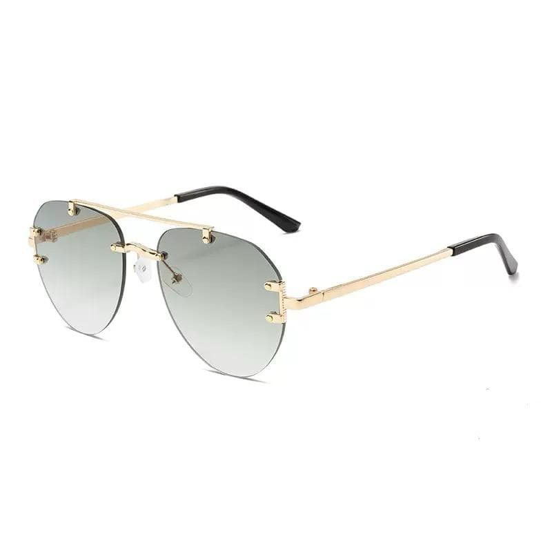 Emerald Rimless Aviators