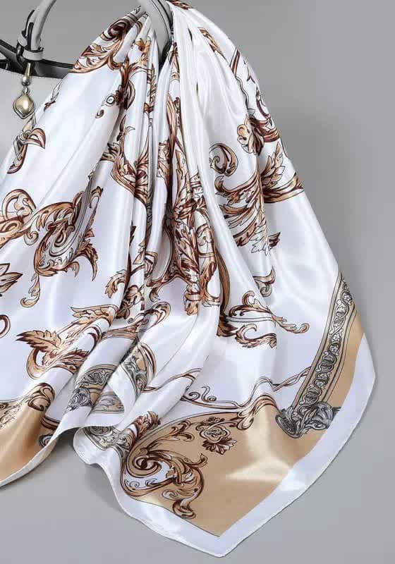 Gold Ornate Silk Scarf
