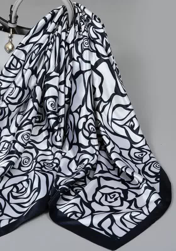 Rose Noir Silk Scarf